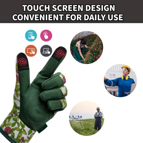 Cute Pattern Gardening Gloves,Thornproof Garden Glove,Gardener Gift - color: 1 Pair Per Pack-green, size: Large