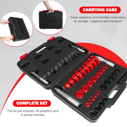 Bonbo Bearing Press Kit, 43 pcs Bearing Race and Seal Driver Set with Adapters and Handles, Seal Driver Installer Kit for Bearing Installation, Black Case