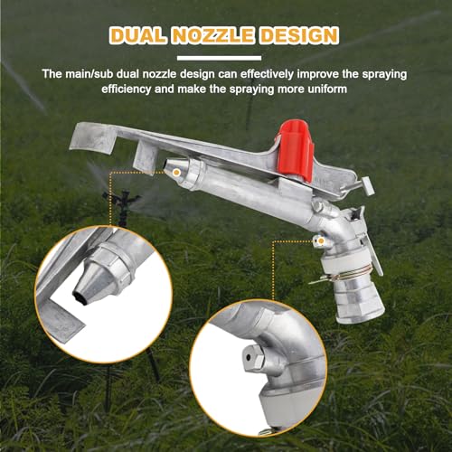 2" Agriculture Farm Irrigation Sprinkler 360° Rotary Pack of 2 - size: 2 Inch 2PCS