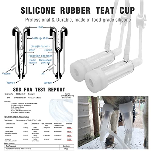 3L Goat Milking Machine, Hantop Plug-in Vacuum Pump Goat Milker (Basic)