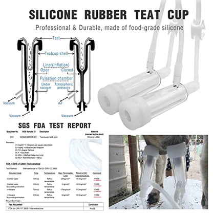 3L Goat Milking Machine, Hantop Plug-in Vacuum Pump Goat Milker (Basic)