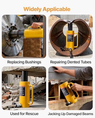 VEVOR Hydraulic Cylinder Jack, 20 Ton Solid Ram Hydraulic Cylinder, 6 Inch Stroke Single Acting Hydraulic Cylinder, with Quick Connector Portable Hydraulic Solid Jack Hydraulic Lifting Cylinders