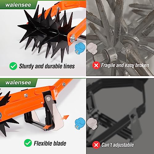 Walensee Rotary Cultivator Garden Tool, Tiller & Weeder & Stirrup Hoe