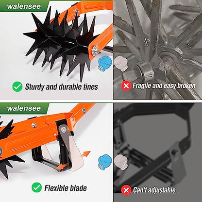 Walensee Rotary Cultivator Garden Tool, Tiller & Weeder & Stirrup Hoe