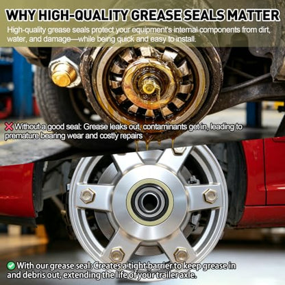 4pack 010-010 Double Lip Grease Seal 2.125" x 3.376" 21333TB for Dexter | Grease Seals & Cotter Pins Fits 5,200–6,000 lb Trailer Axles, #42 Spindle – Replaces Dexter DL-2125-03, 21333TB Spindle - color: 2.125”ID x 3.376”OD, size: 4 pack