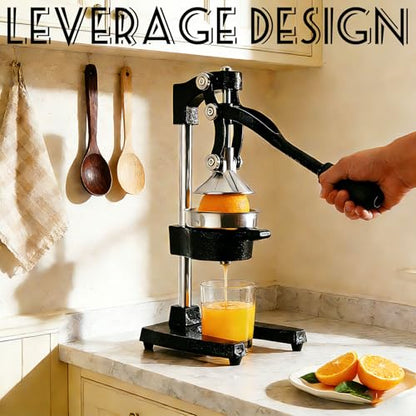 Cast Iron Juicer Hand Press Heavy Duty, Orange Juicer - color: Black