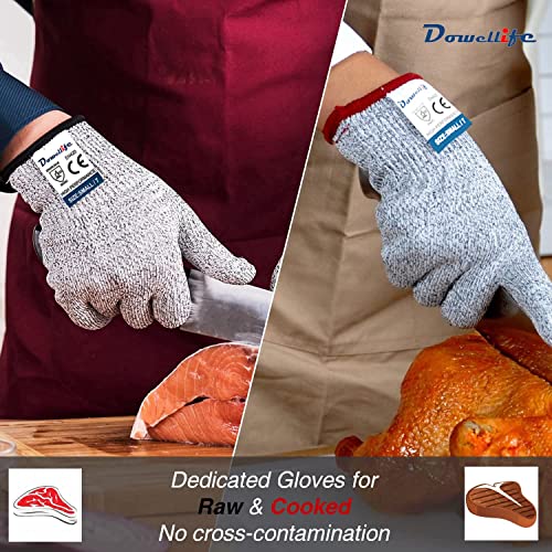 Dowellife Cut Resistant Gloves Food Grade Level 5 Protection, Safety Kitchen Cuts Gloves for Oyster Shucking, Fish Fillet Processing, Mandolin Slicing, Meat Cutting and Wood Carving. (Large-2 Pairs) - size: Large (Pack of 2), style: Original