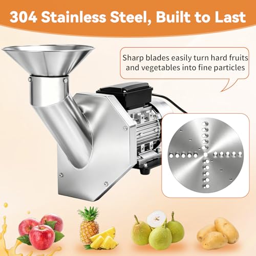 550W Electric Fruit Apple Crusher, 304 Stainless Steel Fruit Crusher