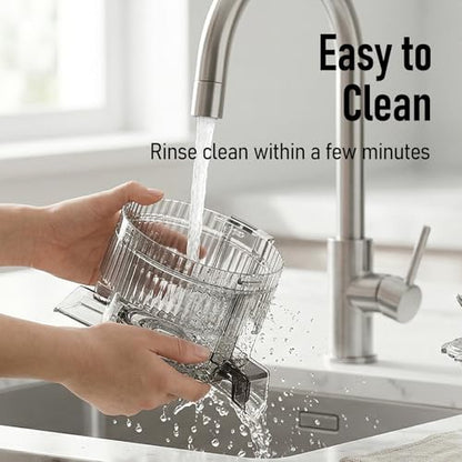 3-in-1 Cold Press Juicer, 6" Wide Chute Masticating Juicer - color: Black