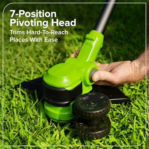 Greenworks 24V 12 in String Trimmer, 10 Blades, 3.0 Ah Battery - style: 12" NEW (Battery Included)