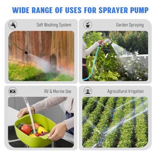 12V Sprayer Pump, 3.5GPM Chemical Resistant Diaphragm Pump - color: 12v-3.5gpm-10amps