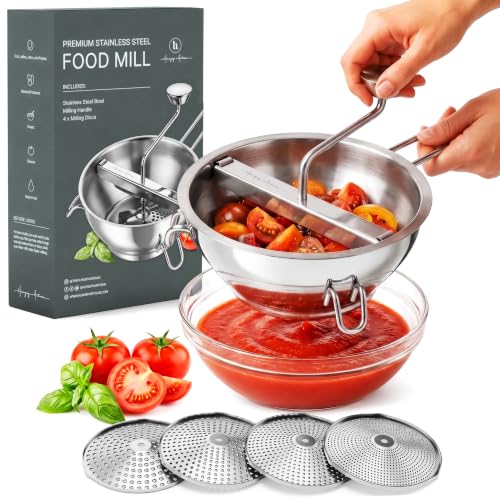 Hungry Artisan 4-Disc Food Mill for Jams, Purees & Silky Sauce