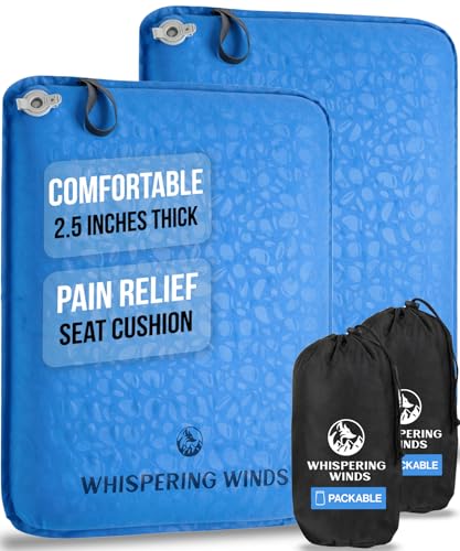 Whispering Winds Inflatable Seat Cushion - color: Blue - 2pack, size: X-Large