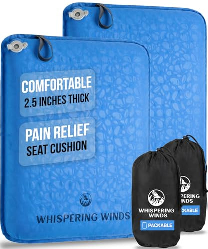Whispering Winds Inflatable Seat Cushion - color: Blue - 2pack, size: X-Large