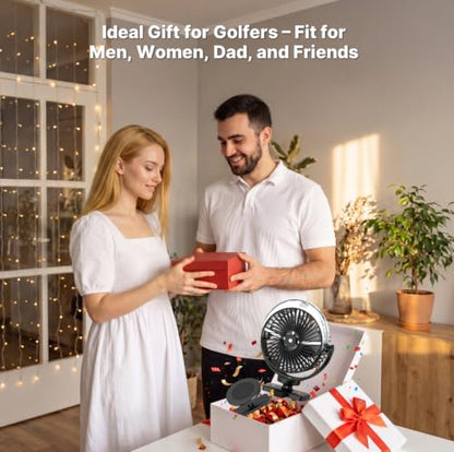 BOYISEN Magnetic Golf Cart Fan with Mister, 12000mAh Battery Portable Fan - color: Black-1 Pack+Holder