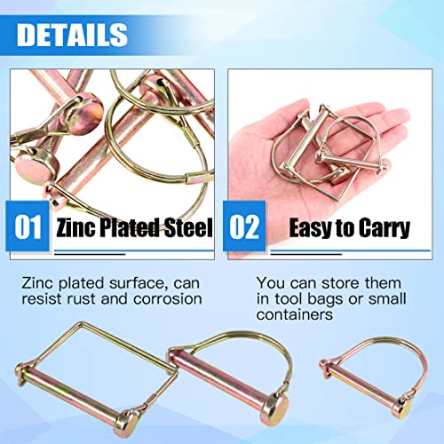 Glarks 20Pcs Heavy Duty PTO Pin Assortment Kit for Farm Trailers Wagons Lawn Garden