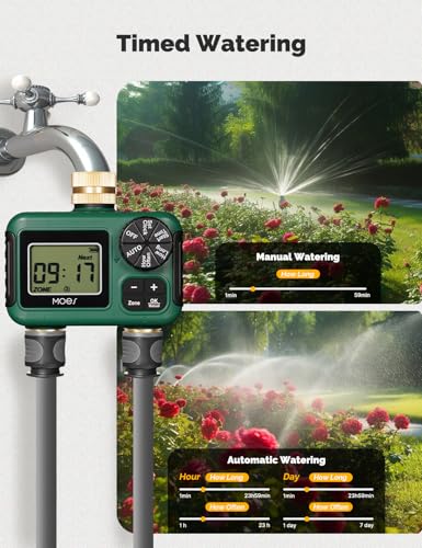 MOES 2 Zone Sprinkler Timer for Garden Hose,Brass Inlet &Outlet Water Timer - size: 2 Zone