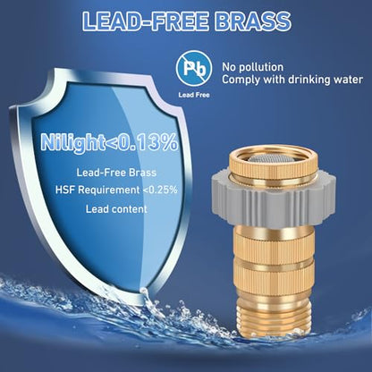 Nilight RV Hi-Flow Water Regulator Lead-Free Brass Valve 3/4" Thread - size: 40-50 psi
