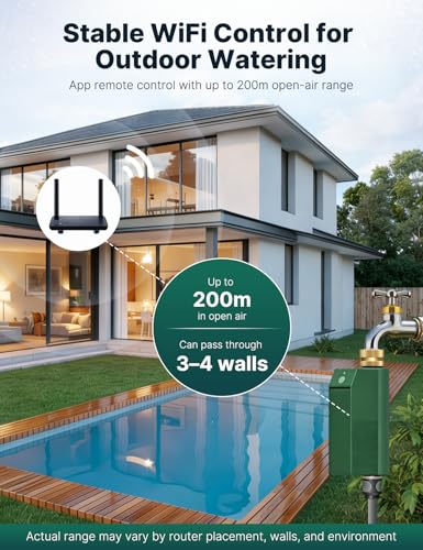 MOES WiFi Water Timer for Garden Hose with Flow Meter,No Hub Required