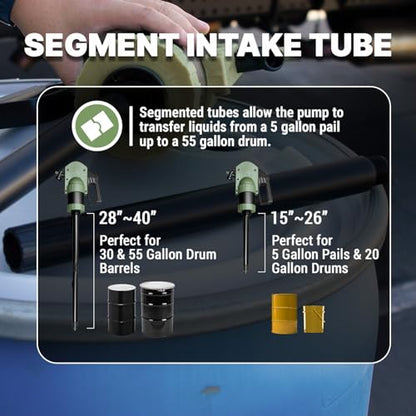 TERA PUMP Drum Barrel Pump w/Gas Pump Style Nozzle - style: Diesel / Fuel Pump