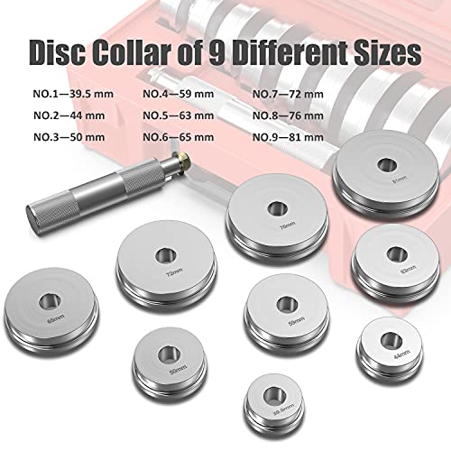 MOSTPLUS Bearing Race and Seal Driver Set, Universal Compatibility 10pc Bearing Press Kit with Seal Driver and 9 Bearing Adapters, Seal Installer Bearing Driver Kit for Bearing Installation