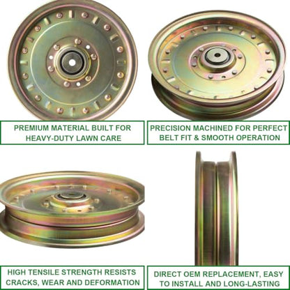 Idler Pulley 116-9639 109-8590 109 8590 1169639 1098590 Fits Exmark Lazer Z LZX801CKA606C1 LZX38KC606CA LZX921GKA726C1 Lawn Mower - color: 116-9639 109-8590
