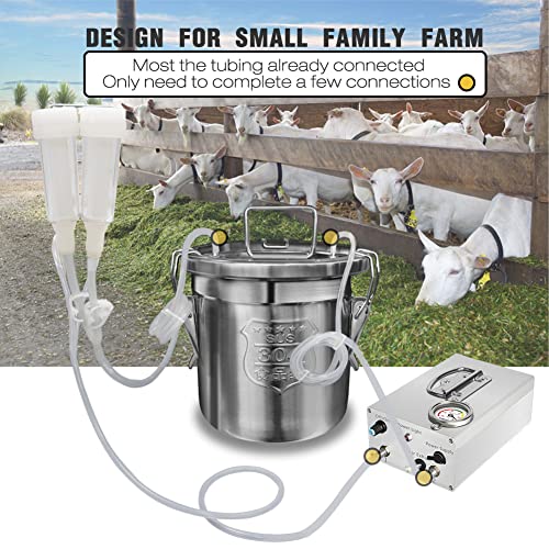 6L Goat Milking Machine, Pressure Gauge Pump Goat Milker (Pro Plus)