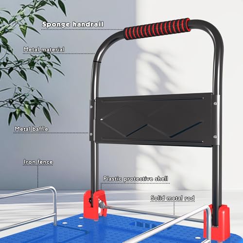 1300lbs Platform Truck with Brake Wheels & Foldable Fences - color: Blue, size: 36"x24"