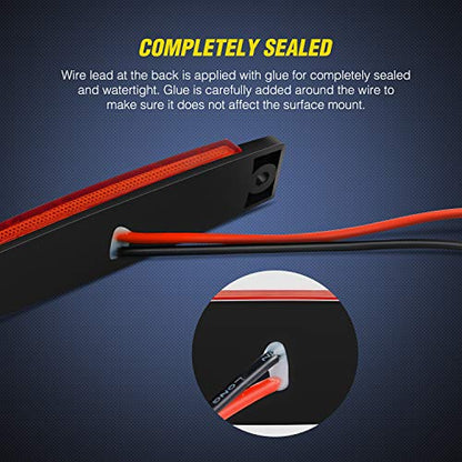 Nilight 3.8 Inch 6 LED Red Trailer Side Marker Lights,10 Pack - color: 3.8" Red 10Pcs