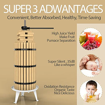 7.9Gallon/30L fruit press with 7L fruit crusher