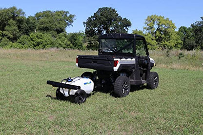 Master Mfg 36-Gallon Premium Pull-Behind Trailer Broadcast Sprayer - 10ft Swath, 3.0GPM, 60PSI Max
