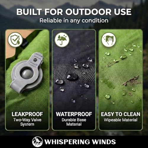 Whispering Winds Inflatable Seat Cushion - color: Military Green - 2pack, size: Large