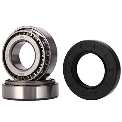 XiKe 1 Set Fits for 25mm Axles Trailer Wheel Hub Bearings Kit, 30205 Bearings and Seal TC 30x52x10mm, Rotary Quiet High Speed and Durable for Tapered Roller Bearings. - size: 30205, style: 1 Set