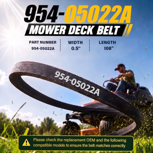 954-05022A Deck Belt 108" L x 0.5" Replacement for Cub Cadet Craftsman - size: 954-05022A