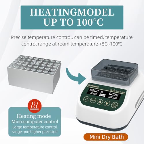 MDB100 Mini Dry Bath Incubator Heater, 0.2ml×40, Programmable - size: 0.2