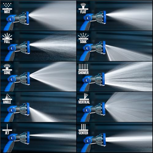 VIKING Hose Nozzle, 10 Spray Patterns, Thumb Control for Cars and Homes - style: 10 Pattern Thumb Control