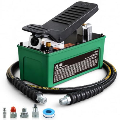 Air Hydraulic Pump with 6.6 ft Oil Hose, 10,000 PSI Foot Pedal Pump - color: Green Air Hydraulic Pump