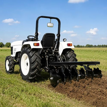 WUTIST 34" Disc Harrow Plow Attachment W/ 8 X Disc Blades Compatible with Tractor Sleeve Hitch Snugly Fits Any Tractor Sleeve Hitch Tow Behind Sleeve Hitch Disc Cultivator