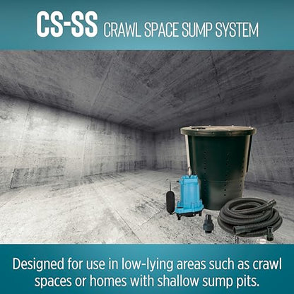 Little Giant CS-SS, 115V, 1/3 HP Automatic Crawl Space Sump/Basin Kit