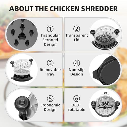 TQRR 10'' Pro Chicken Shredder Tool Twist Large, Meat Grinder for Kitchen - color: Orange