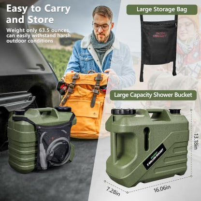 SPACEREST Portable Camping Shower with 5-Gallon Water Jug, 2 Batteries