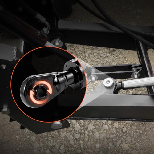 VEVOR Hydraulic Top Link Cat.1-1 (11 in, 20-7/8~31-7/8 in), Hydraulic Cylinder with 2 Hoses & G3/8" Check Valve | for Category 1 Tractors and 3-Point Hitch Implements, with 2 Hydraulic Hoses and G3/8 in Check Valve for Top Link Adjustment - style: Cat1-1(