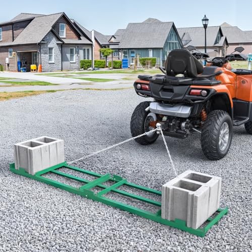 YITAMOTOR 8FT Heavy Duty Drag Harrow for ATV UTV with 6FT Chain - size: 8FT