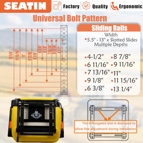 SEATIN Universal Tractor Seat, Zero Turn Mower Seat (yellow) - color: yellow