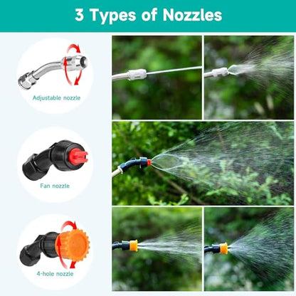 All Metal Sprayer Wand with 3 Types of Nozzles, Fan Nozzle Replacement Sprayer Wand, Stainless Steel Sprayer Wand with 1/4" & 3/8" Brass Barb and 2 Hose Clamps (3 Nozzles 44 Inches Sprayer Wand) - style: 3 Nozzles 44 Inches Sprayer Wand