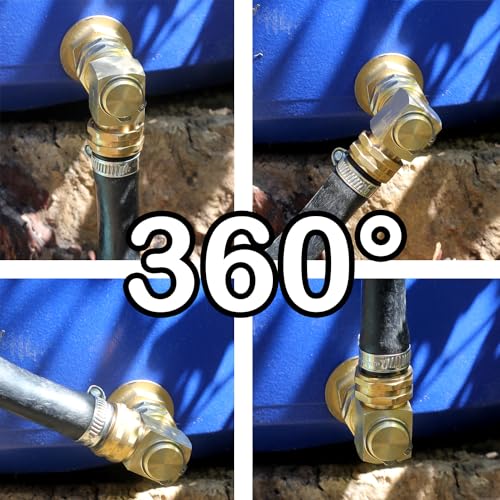 Garden Hose Swivel elbow Connector 90 Degree Solid Brass Pipe Fittings Hose Kink Protector (2 Pack) - color: 2 Pack