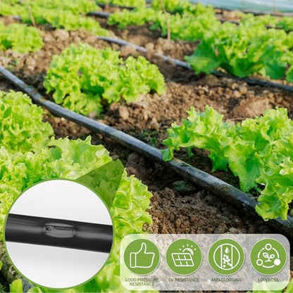 Tondiamo 1000' 5/8 Inch Drip Tape Irrigation Tubing Kit 16 Mil 6" Spacing Garden Hose Watering Tube Line Automatic Equipment for Garden Irrigation System Farms, Landscape, Lawn - size: 1000',16 Mil