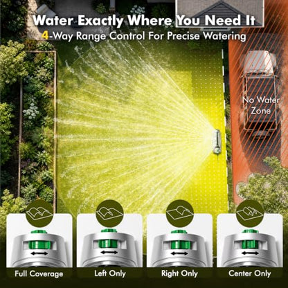 RESTMO Oscillating Sprinklers,Large Yard Watering Sprinkler for Yard - color: Silver 21 Durable Nozzles Oscillating Sprinkler