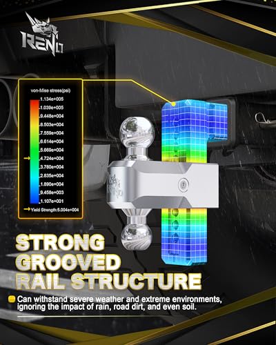 RENO Trailer Hitch (2.5" Receiver) - 8" Drop/Rise Adjustable Trailer Hitch - size: 2.5" Receiver x 8" Drop/Rise
