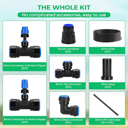 HIRALIY Raised Bed Drip Irrigation Kit, Small - size: Small